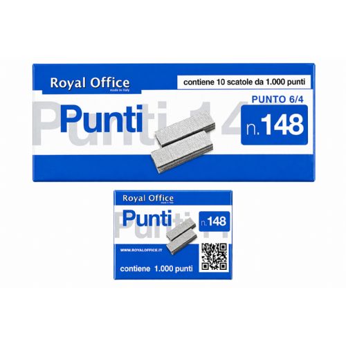 PUNTI UNIVERSALI ROYAL OFFICE PASSO6 6/4 CONF 10 DA 1000 10000PZ